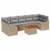 vidaXL Tuinbankenset met kussen 8 pcs Beige poly rattan