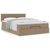 vidaXL Ottoman bed met matras 140x190cm kunstleer cappuccinokleurig