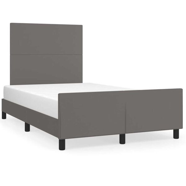 vidaXL Bedframe zonder matras 120x190 cm kunstleer grijs