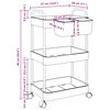 vidaXL Opbergtrolley 3-laags 37x28x68 cm acryl transparant