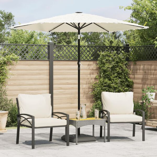 vidaXL Parasol met stalen paal 223x223x213 cm wit