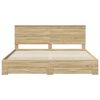 vidaXL Bedframe met hoofdeinde Sonoma Eiken 200 x 200 cm Bewerkt hout