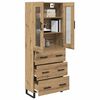 vidaXL Hoge kast met lade 2 pcs Artisan Eiken Bewerkt hout
