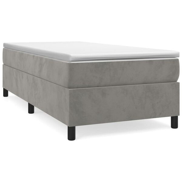 vidaXL Boxspring bed 90x190 cm fluweel lichtgrijs