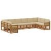 vidaXL Buiten bankenset 7 st Naturel Massief Acaciahout en Polyester
