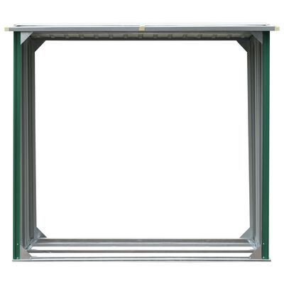 vidaXL Haardhoutschuur 172x91x154 cm gegalvaniseerd staal groen
