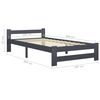 vidaXL Bedframe massief grenenhout donkergrijs 100x200 cm