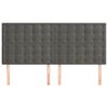 vidaXL Hoofdbord donkergrijs 180x5x118/128 cm fluweel