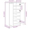 vidaXL Schoenenkast Zwart Eiken 59 x 35 x 100 cm Bewerkt hout