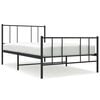 vidaXL Bedframe met hoofd- en voeteneinde metaal zwart 75x190 cm