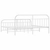 vidaXL Bedframe met hoofd- en voeteneinde metaal wit 200x200 cm