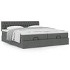 vidaXL Ottoman bed met matrassen 160x200cm stof donkergrijs