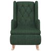 vidaXL Fauteuil met massief rubberwood schommelpoten stof donkergroen