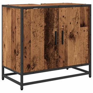vidaXL Badkamer wastafelkast Oud Hout 65 x 33 x 60 cm Bewerkt hout