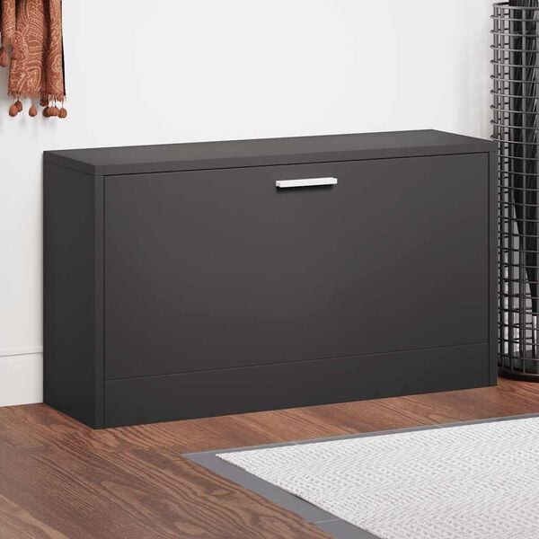 vidaXL Schoenenbank Zwart 80x24x45 cm Bewerkt Hout