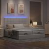 vidaXL Ottoman bed met matrassen en LED's 180x200cm stof taupe