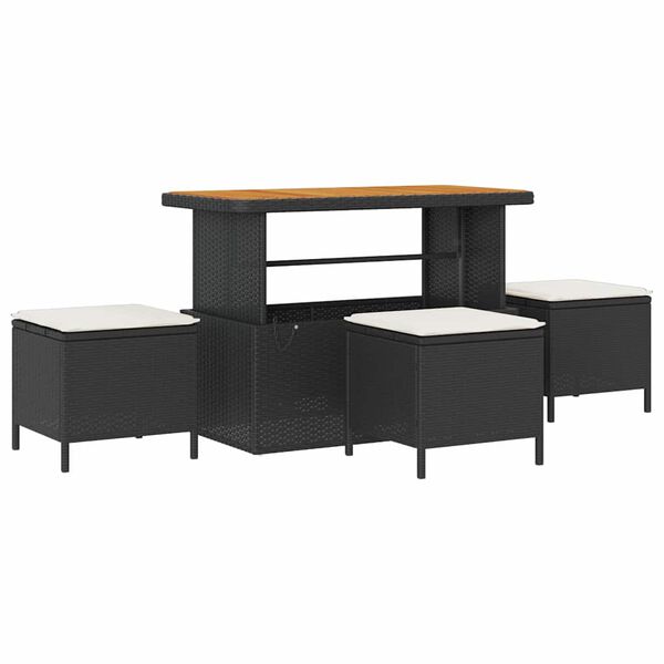 vidaXL Tuin Sofa Set met kussen met opslag 13 pcs Zwart en Cr&egrave;me