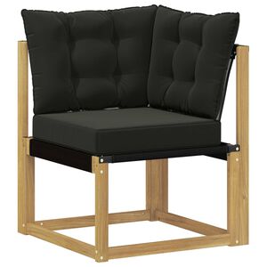 vidaXL Buiten Hoek Sofa Massief acaciahout en Textilene Stof Wit