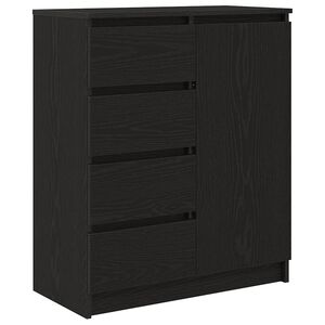 vidaXL Dressoir met lades 71x35x84 cm spaanplaat zwart eikenkleurig