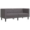 vidaXL 3-delige Loungeset Chesterfield-stijl kunstleer grijs
