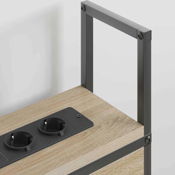 vidaXL Opberghoofdbord met Oplaadstation Sonoma eiken 123 x 15 x 98 cm