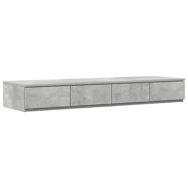 vidaXL Bedlades met lade Beton Grijs 120 x 36,5 x 16,5 cm Bewerkt hout