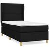 vidaXL Boxspring met matras stof zwart 80x200 cm