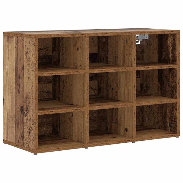 vidaXL Schoenenkast met plank Oudhout 77,5 x 30 x 51 cm Bewerkt hout