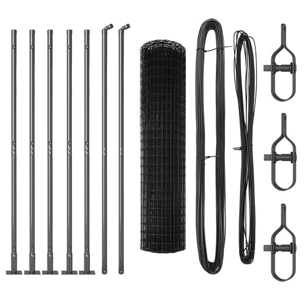 vidaXL Hek met Paal Grijs 1,2 x 10 m Staal en PVC