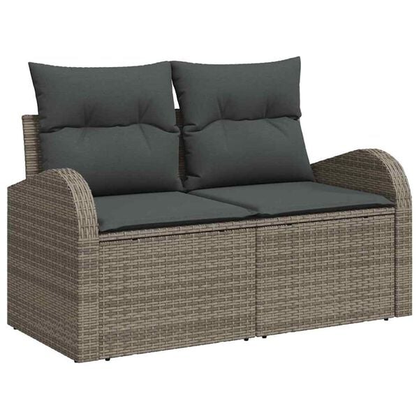 vidaXL Tuin Sofa Set met kussen 6 pcs Grijs poly rattan