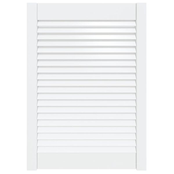 vidaXL Kastdeur met lamellen 69x49,4 cm massief grenenhout wit