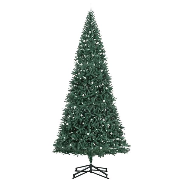 vidaXL Artificial Pre-lit Kerstboom met Ballenset Groen 500 cm PVC