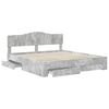 vidaXL Bedframe met hoofdeinde Beton Grijs 180 x 200 cm Bewerkt hout