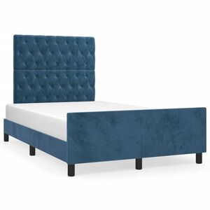 vidaXL Bedframe zonder matras 120x190 cm fluweel donkerblauw