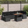 vidaXL Tuin Sofa Set met kussen 8 pcs Zwart