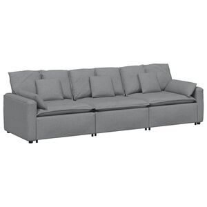 vidaXL Modulaire bank met kussens lichtgrijs