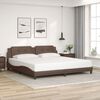 vidaXL Bedframe met LED zonder matras "Zadar" bruin 200x200 cm