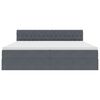 vidaXL Opbergbed met LED met matras Donkergrijs 200 x 200 cm Fluweel
