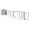 vidaXL Hondenhok met dak 117x813x123 cm staal lichtgrijs