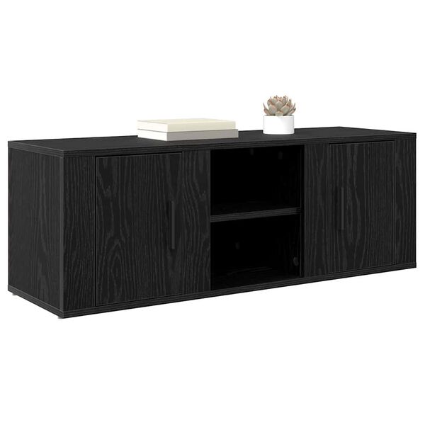 vidaXL TV-kast Zwart Eiken 100 x 31,5 x 35 cm Bewerkt hout