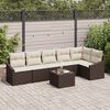 vidaXL Tuin Sofa Set 7 pcs Bruin Poly riet