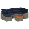 vidaXL Tuinbankenset met opslag 7 pcs Grijs en Marineblauw poly rattan