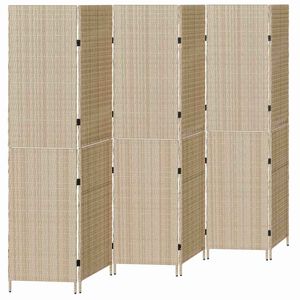 vidaXL Kamerverdeler Beige 292 x 180 cm poly rattan