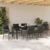 vidaXL Tuin eettafelset met kussen 7 pcs Grijs poly rattan