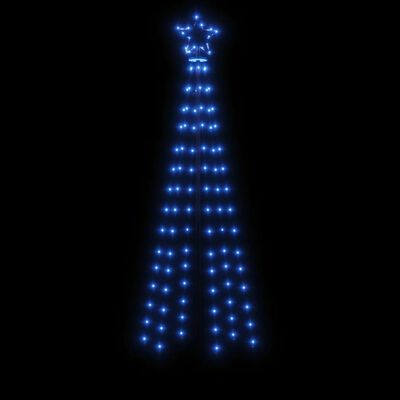 vidaXL Kerstboom met grondpin 108 LED's blauw 180 cm