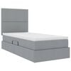 vidaXL Opbergbed met LED met matras Lichtgrijs 100 x 200 cm Polyester