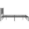 vidaXL Bedframe met hoofdbord metaal zwart 140x190 cm