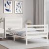 vidaXL Bedframe met hoofdbord massief hout wit