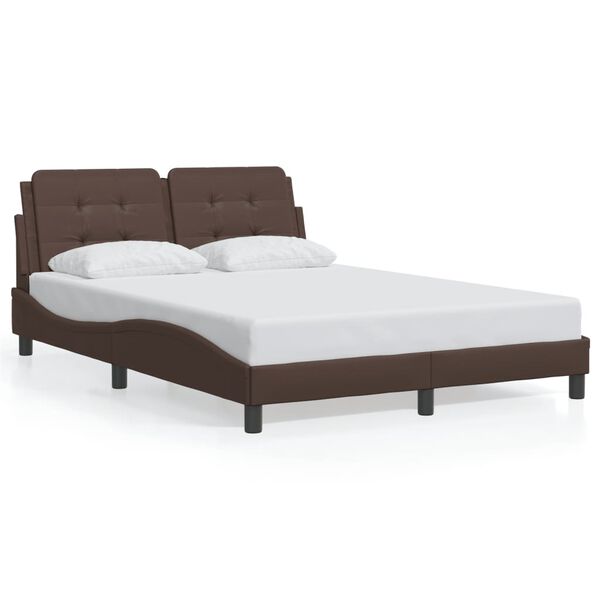 vidaXL Bedframe zonder matras "Zadar" kunstleer bruin 140x190 cm