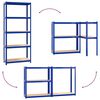 vidaXL Opbergrek 5-laags 4 st staal & bewerkt hout blauw